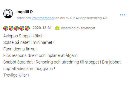 Recension - utredning och rensning avlopp i kök